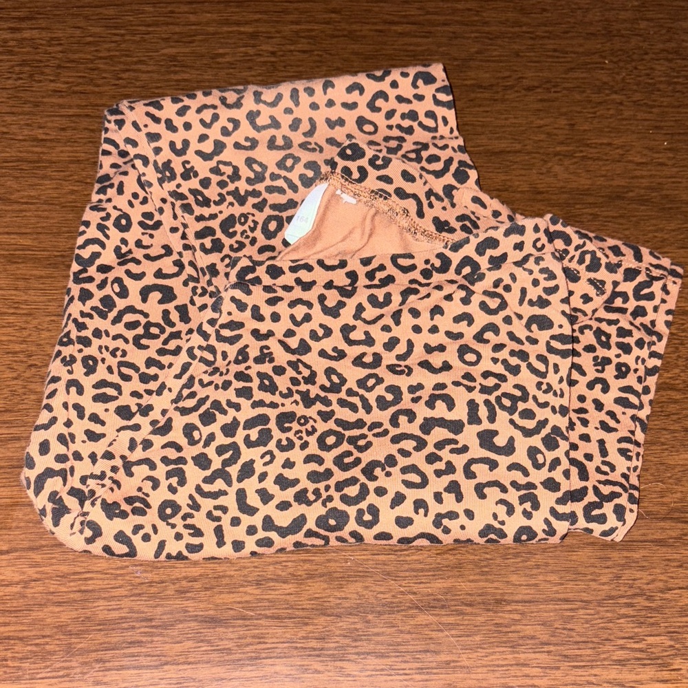 Zara Brown and Black Animal Print Leggings size 13-14